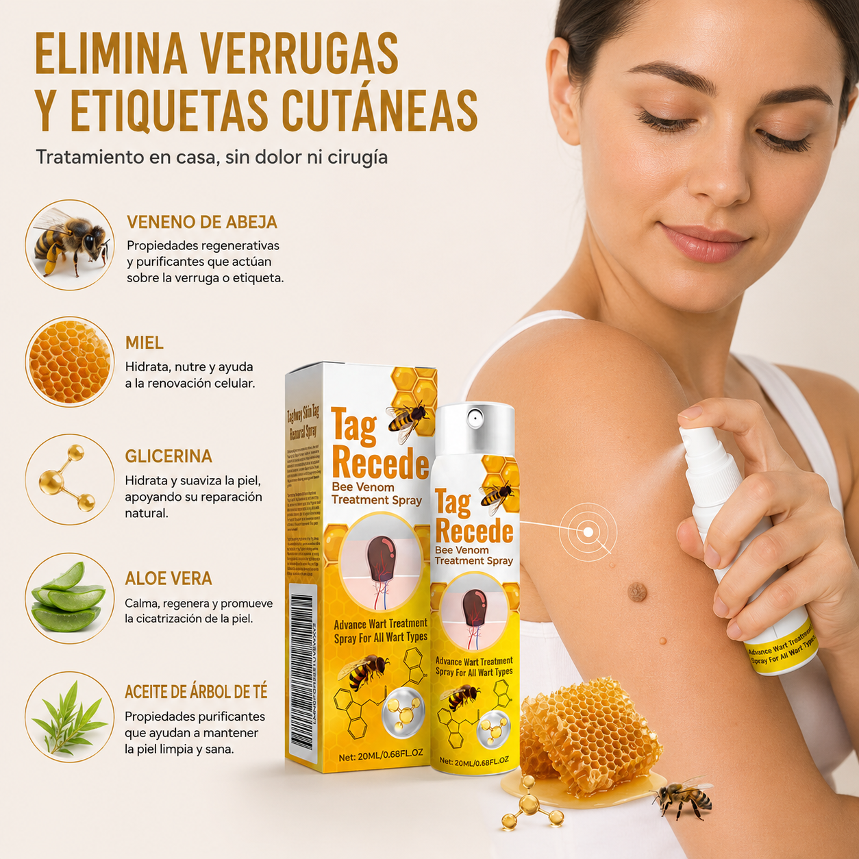 Te Elimina Verrugas Sin Dolor ni Cirugía - Tag Recede Spray
