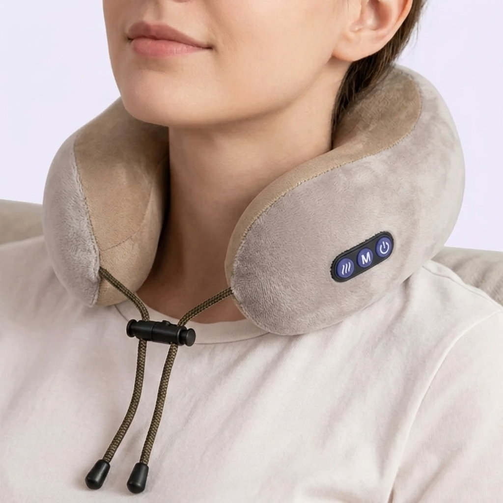 Masajeador de Cuello con Amasado y Calor. Relaja tu cuello después de un largo día