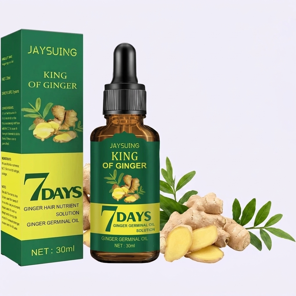 Aceite de Jengibre King of Ginger con Gotero. Crece tu cabello fuerte y saludable en 7 días