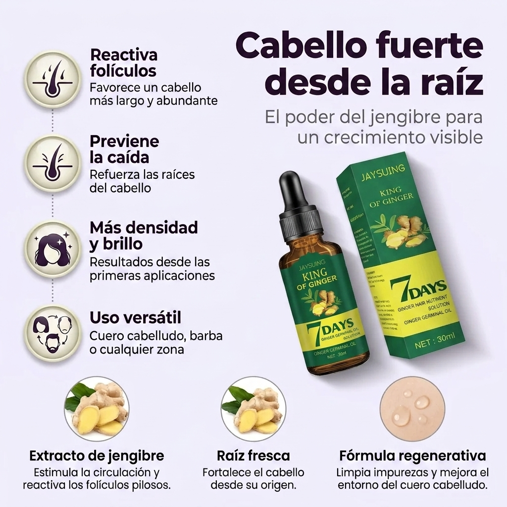 Aceite de Jengibre King of Ginger con Gotero