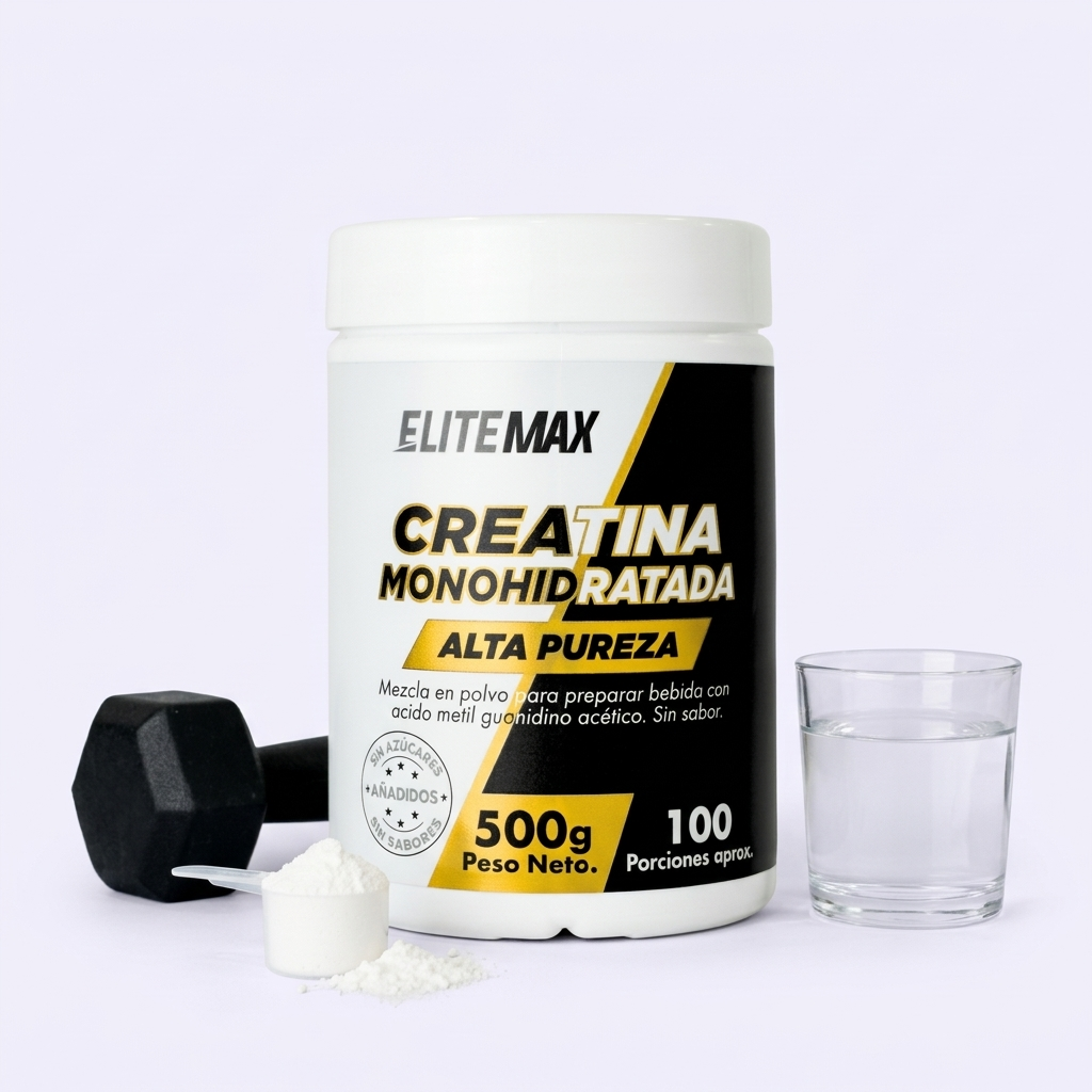 Creatina Monohidratada EliteMax 500g. Más fuerza y potencia en cada entrenamiento