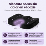 Cojín Ortopédico para Coxis de Espuma Viscoelástica: hueco para el coxis, medidas 45 x 35 x 7 cm y beneficios