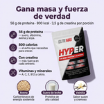 Hyper EliteMax Vainilla 2LB: 56 g de proteína, 800 calorías y creatina