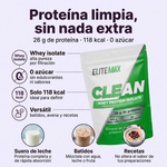 Clean Whey Isolate EliteMax 2LB: 26 g de proteína y 0 azúcar