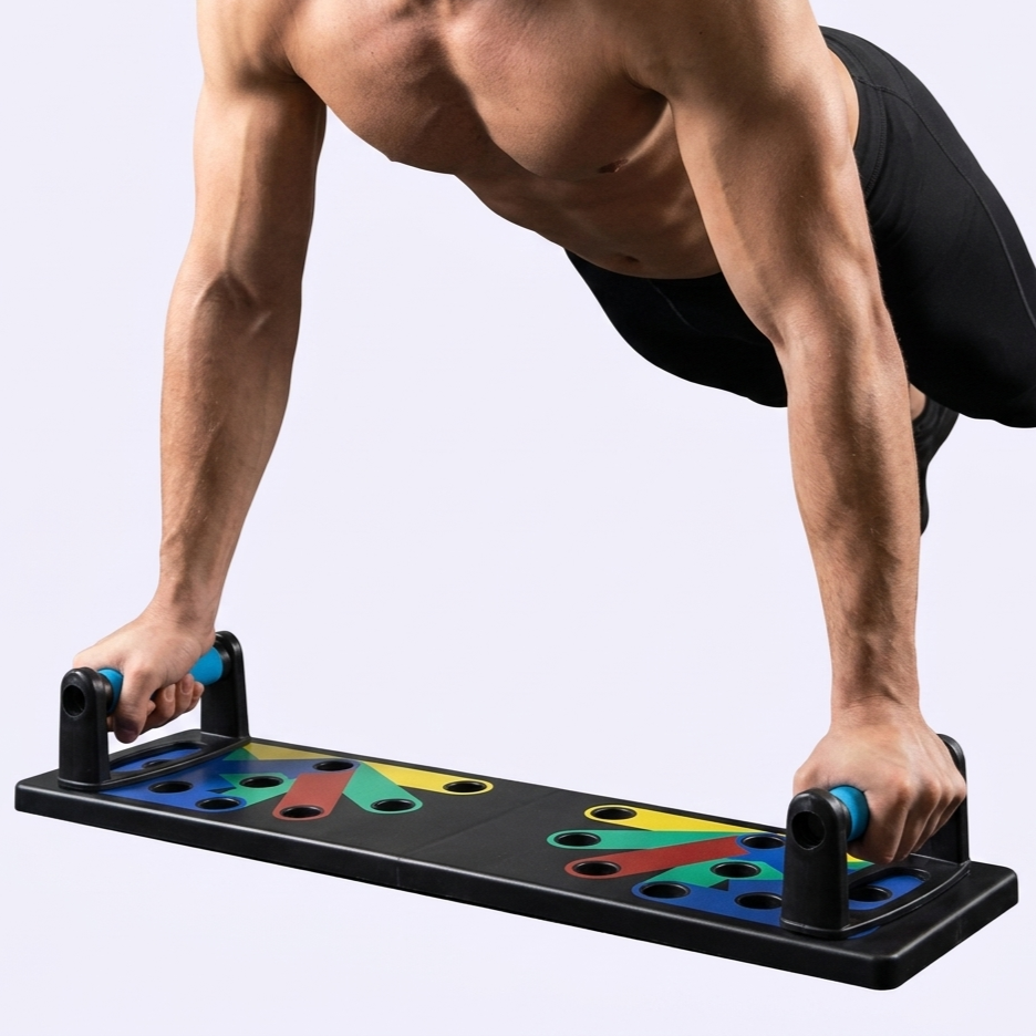 Multiplica tus ejercicios de pecho, espalda y brazos - Tabla de Flexiones Multifunción 9 en 1