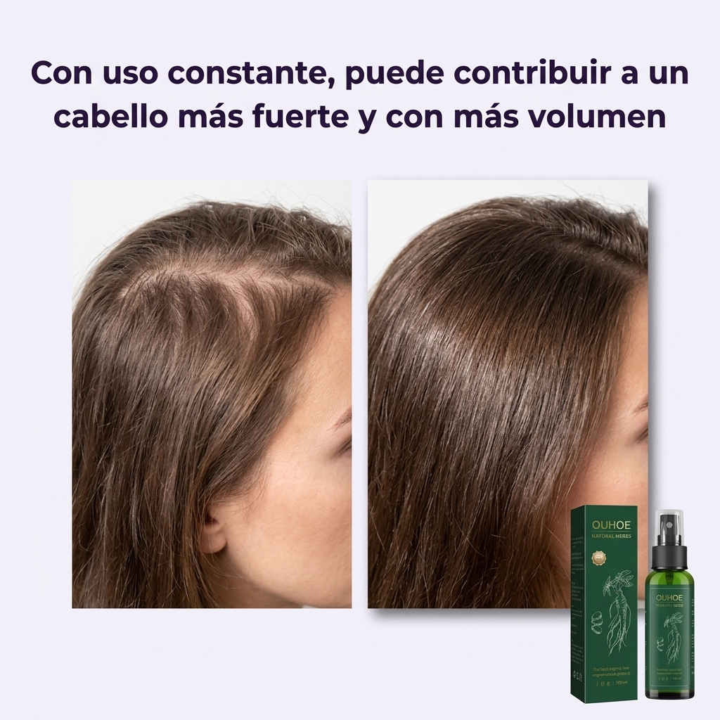 Fortalece tus raíces y reduce la caída - Spray Capilar OUHOE Natural Herbs