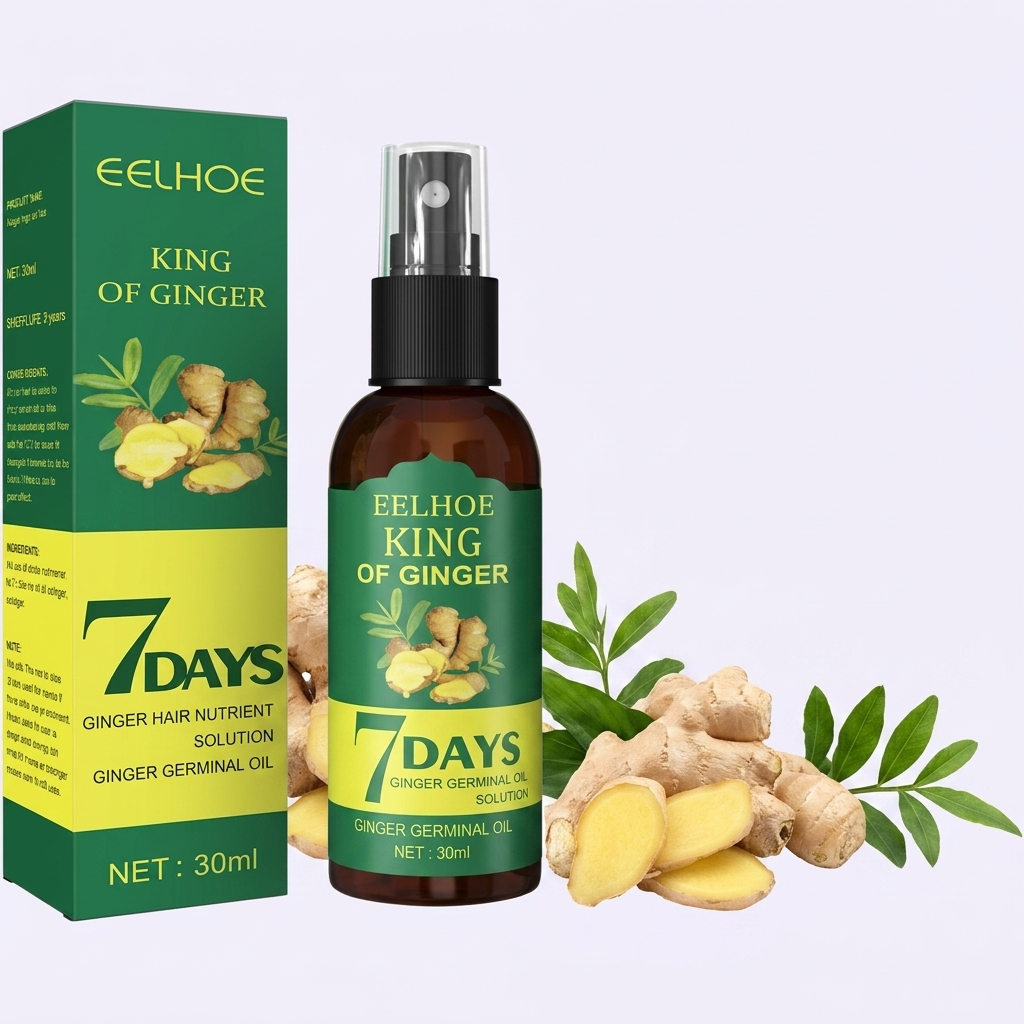 Crece tu cabello fuerte y saludable en 7 días - Spray de Jengibre King of Ginger