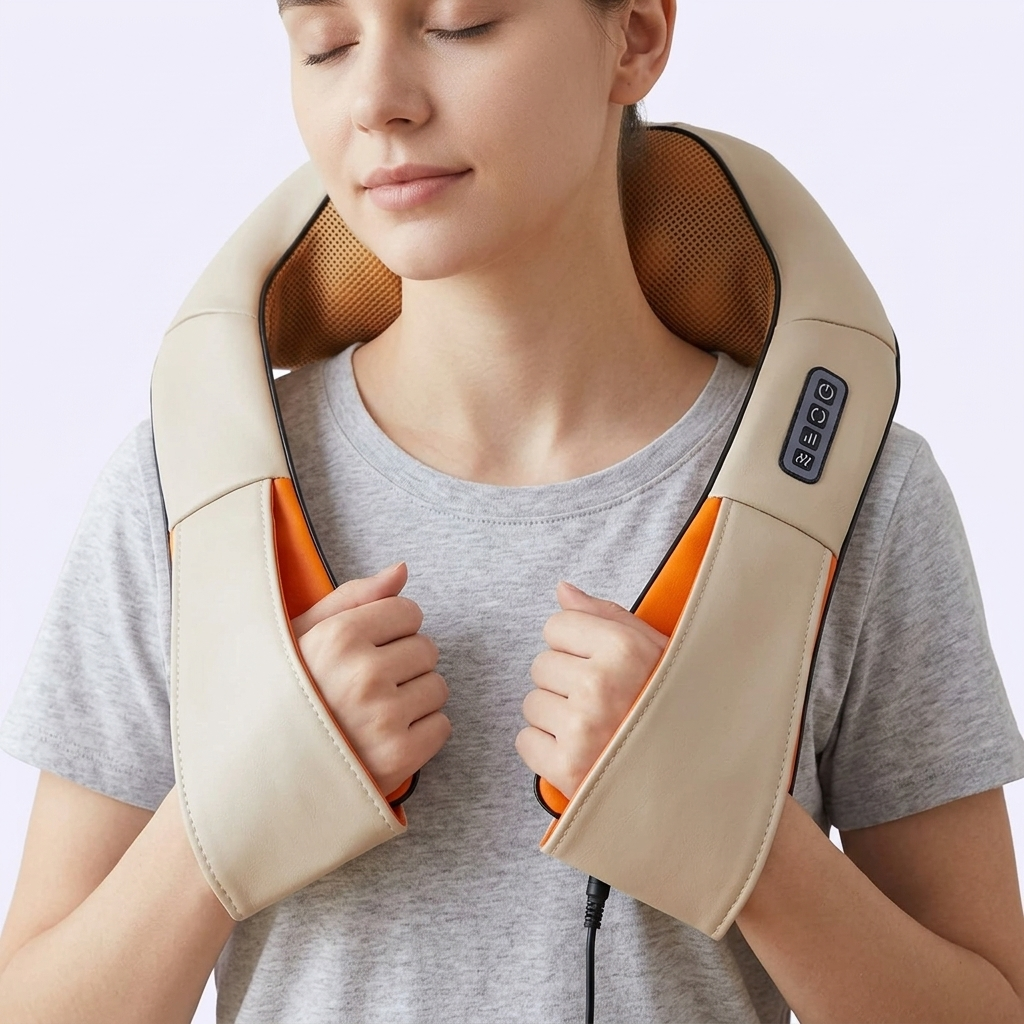 Masaje Shiatsu profundo para cuello, hombros y espalda - Masajeador Eléctrico Cervical