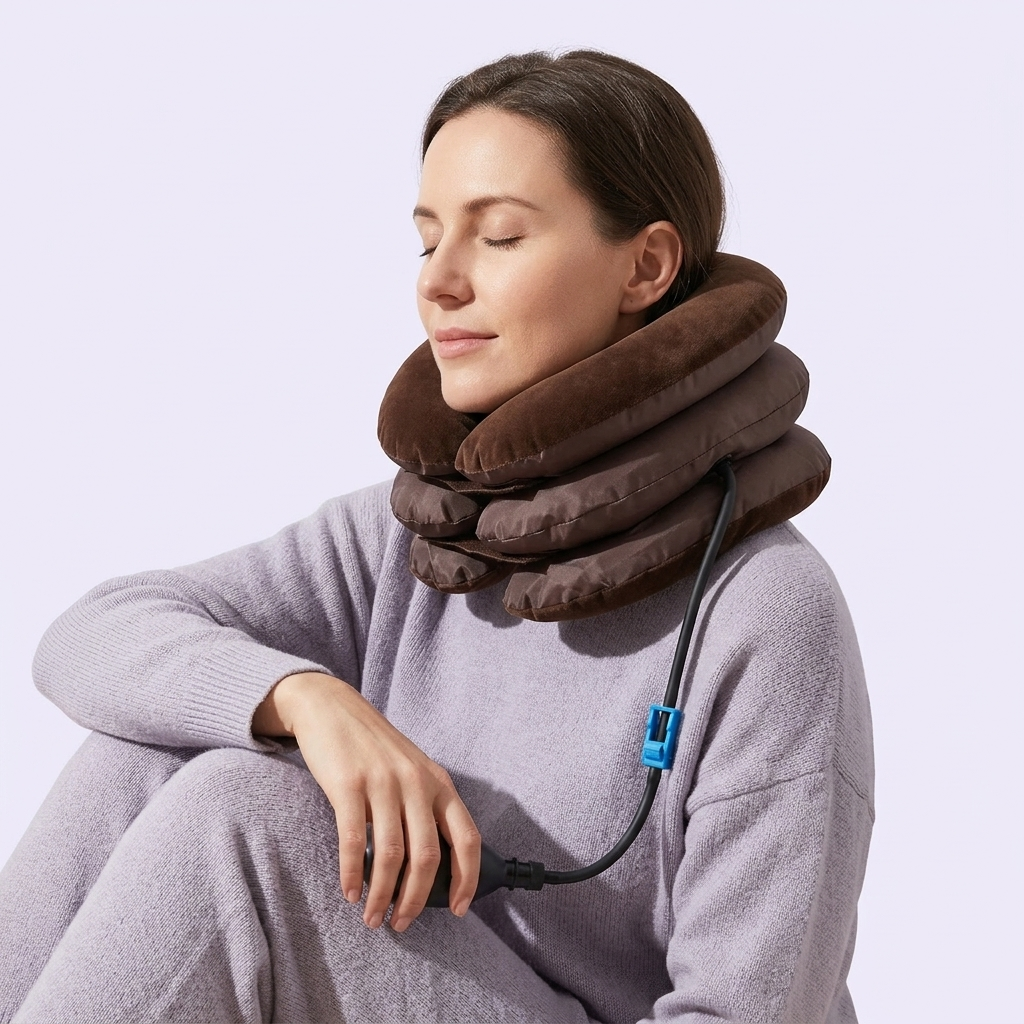 Alivia el Dolor de Cuello y Relaja tu Cervical - Soporte de Tracción Cervical Inflable