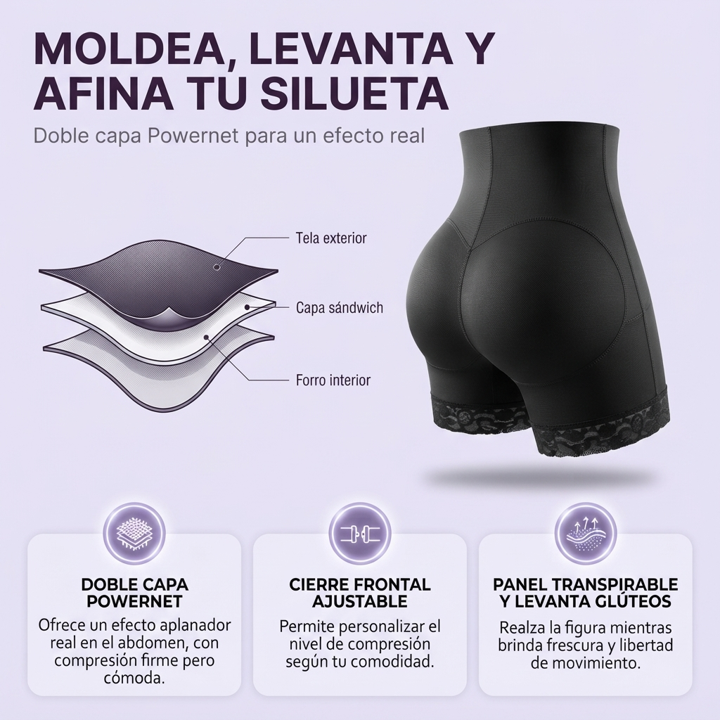 Realza tu Figura y Moldea tu Silueta - Faja Moldeadora Levanta Cola
