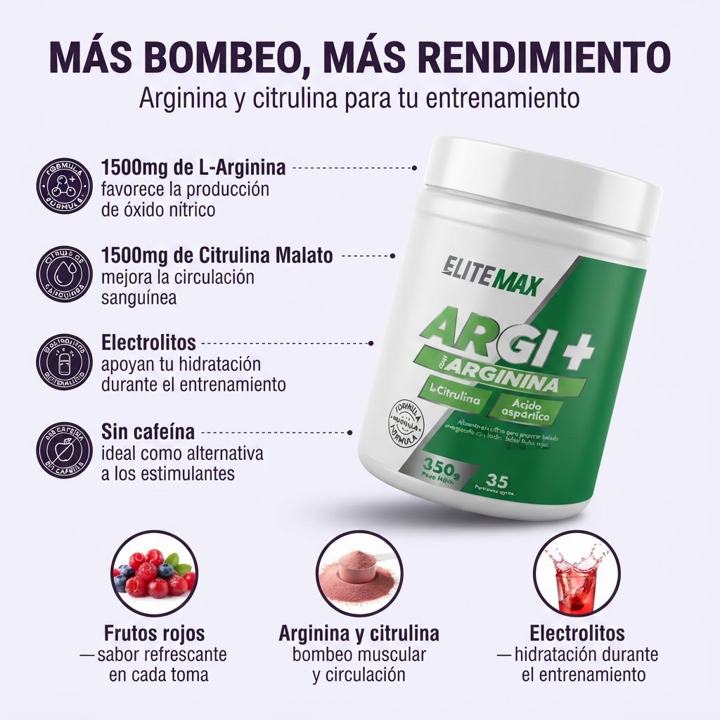 Potencia tu Bombeo Muscular con Arginina y Citrulina - Argi+ EliteMax