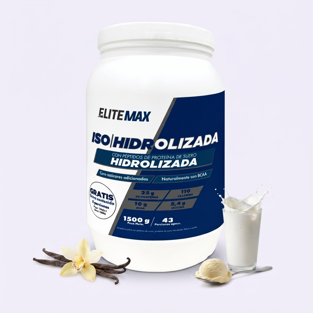 Recuperación Rápida con Proteína Aislada e Hidrolizada - ISO Hidrolizada EliteMax Vainilla 3LB