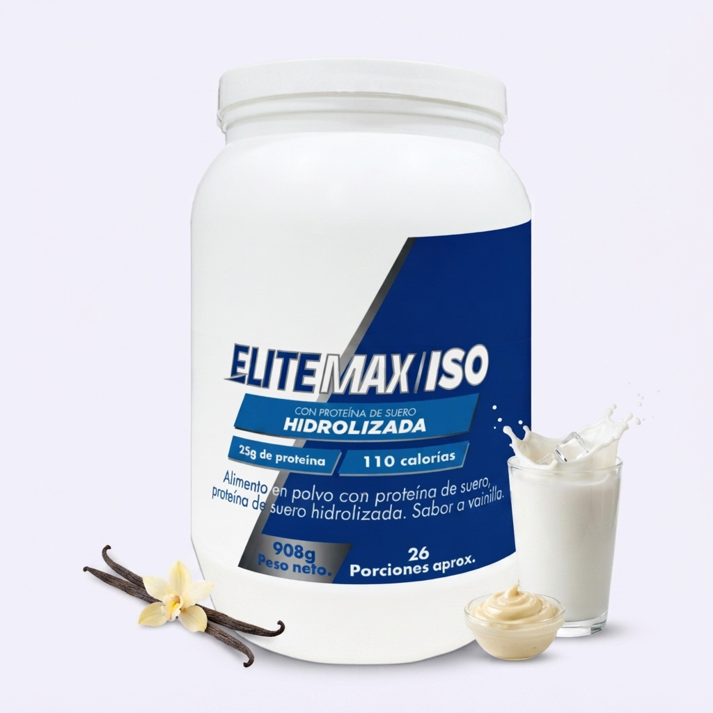 Recuperación Rápida con Proteína Aislada e Hidrolizada Baja en Calorías - ISO EliteMax Vainilla 2LB