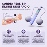 Entrena Cardio en Cualquier Espacio - Cuerda para Saltar Inalámbrica con Contador Digital