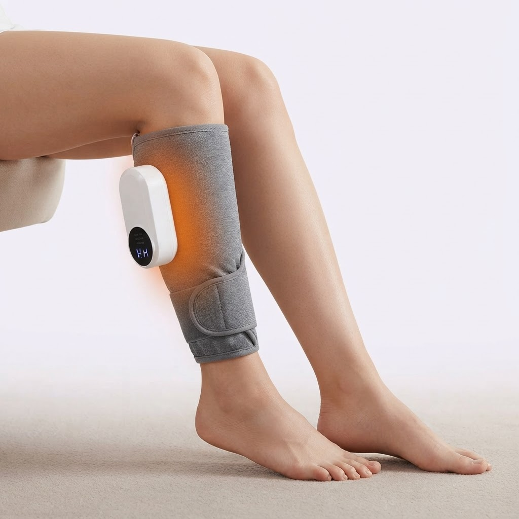 Alivia el dolor muscular y activa la circulación en tus piernas - Masajeador de Piernas con Calor y Compresión