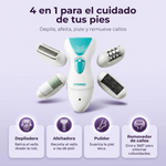 Depílate, afeita y suaviza tus pies con un solo dispositivo - Removedor de Callos Multifuncional 3 en 1