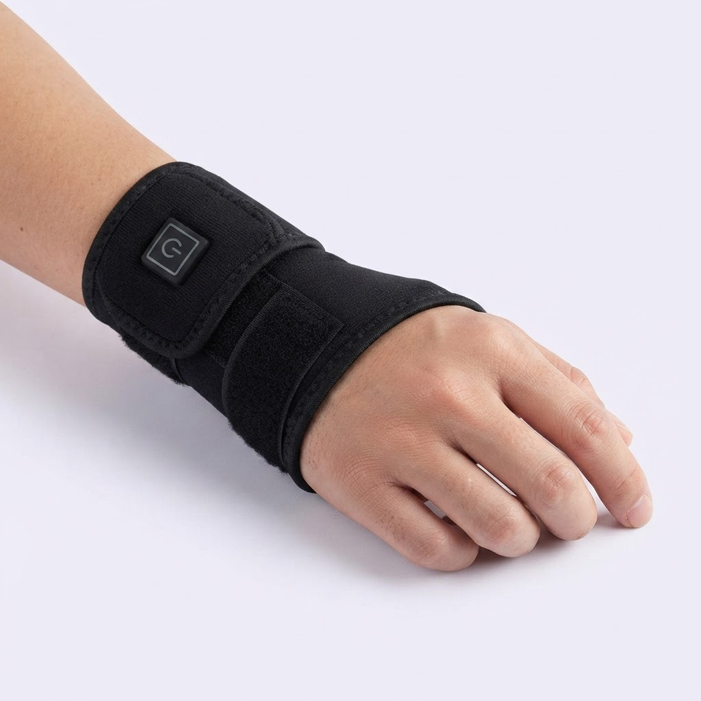 Alivia el dolor de muñeca con calor terapéutico ajustable - Muñequera Eléctrica Terapéutica