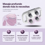 Alivia el estrés y la tensión muscular con un masaje profundo - Masajeador Eléctrico Portátil 4 Cabezales