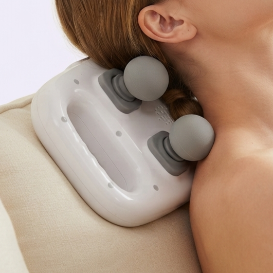 Alivia el estrés y la tensión muscular con un masaje profundo - Masajeador Eléctrico Portátil 4 Cabezales