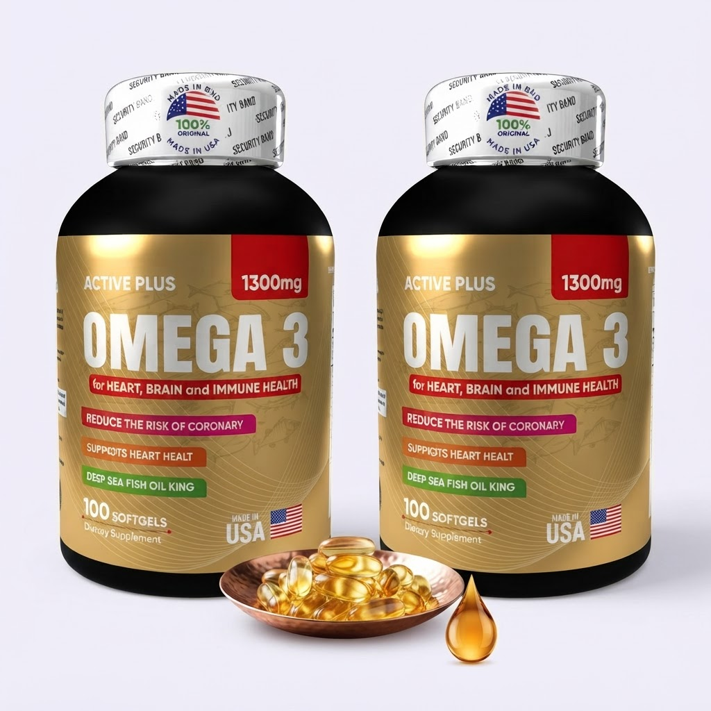 Apoya tu corazón, cerebro y sistema inmune - Combo X2 Omega 3 Active Plus 1300mg