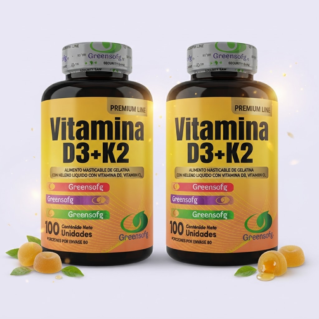 Combo Vitamina D3 + K2 Greensofg X2 — Huesos fuertes, arterias limpias y defensas activas por más tiempo