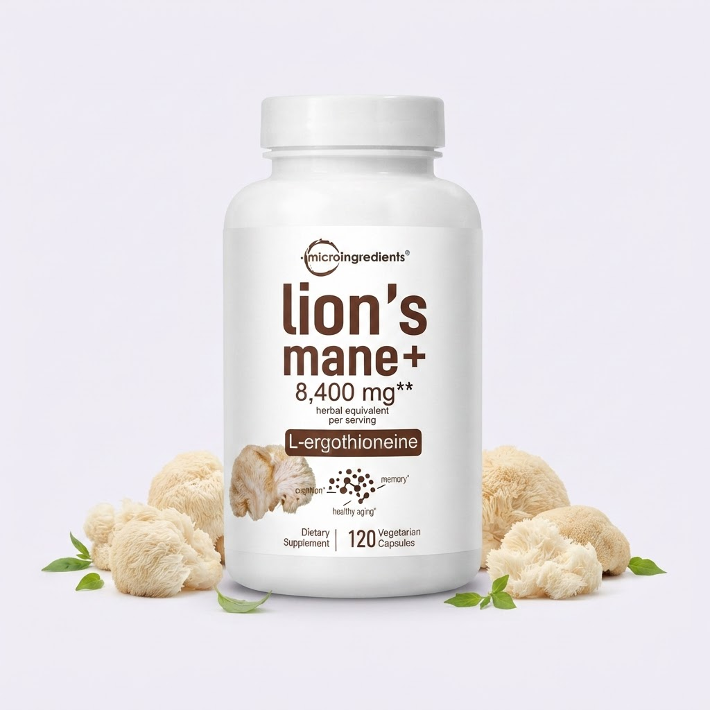 Potencia la memoria, la cognición y el envejecimiento saludable - Lion's Mane+ 8,400 mg Microingredients