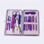 Manicura y pedicura profesional desde casa - Kit de Manicura 15 Piezas Iridiscente con Estuche