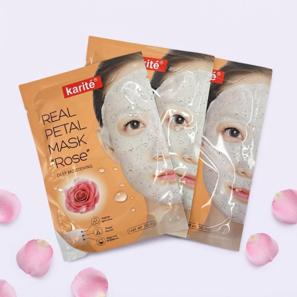 Hidratación profunda, piel luminosa y tono uniforme - Mascarilla Velo Pétalos de Rosa Karité x5