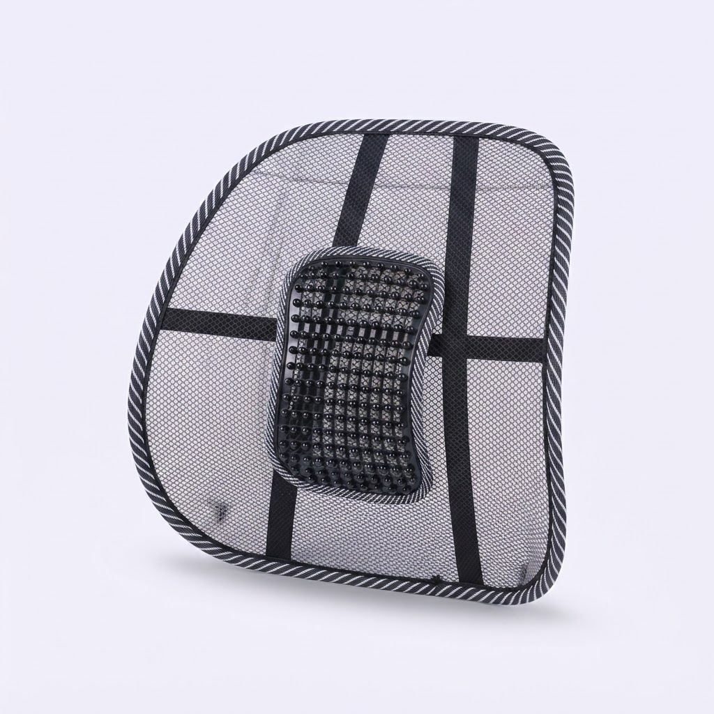 Alivia el dolor lumbar, corrige la postura y masajea la espalda - Espaldar Ergonómico Lumbar con Bolas Antistrés