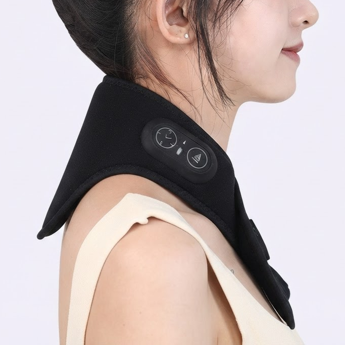 Alivia la tensión cervical, el dolor muscular y la rigidez con calor terapéutico - Masajeador de Cuello Térmico con Moxibustión