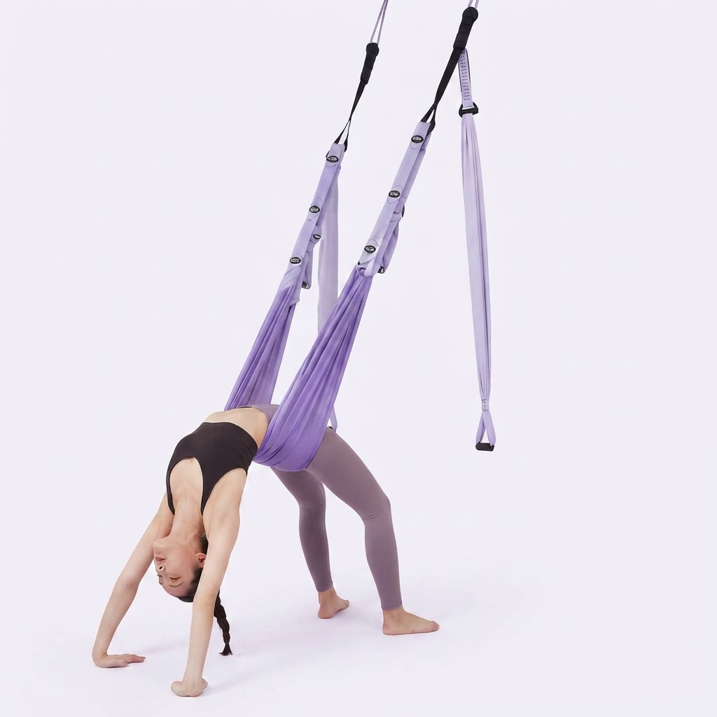 Mejora la flexibilidad, descomprime la columna y haz yoga aéreo en casa - Hamaca Columpio de Yoga Aéreo para Puerta