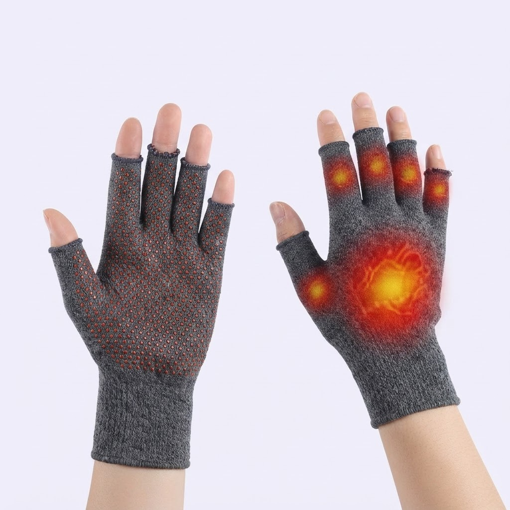 Alivia el dolor articular, reduce la inflamación y mejora la movilidad de las manos - Guantes Infrarrojos Tcare sin dedos