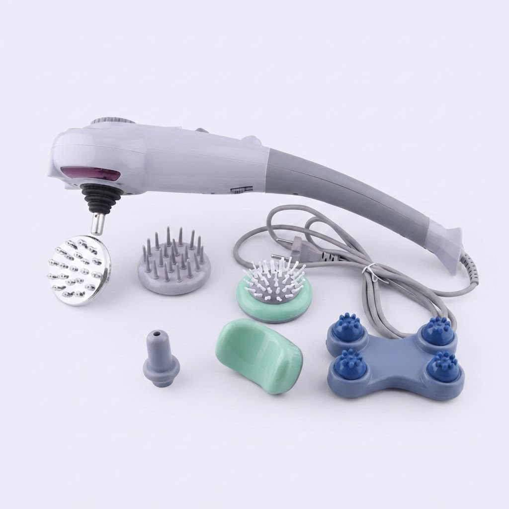 Masaje profundo, relajación muscular y alivio del dolor en casa - Magic Massager Corporal con 5 Cabezales