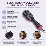 Seca, alisa y da volumen en un solo paso sin dañar el cabello - Cepillo Secador One Step Hot Air Brush 3 en 1