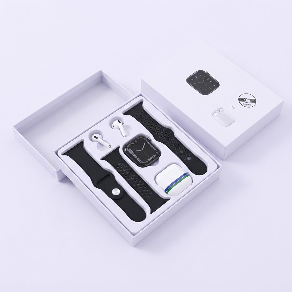 Smartwatch + audífonos TWS en un solo combo elegante - Watch T55 Pro Max con Bluetooth y Monitor de Salud