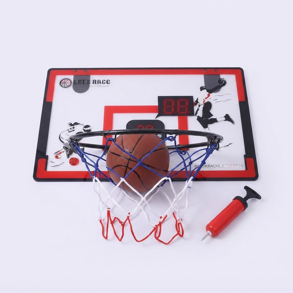 Juega baloncesto en casa con marcador electrónico, luces LED y sonido - Canasta de Básquet con Tablero Profesional