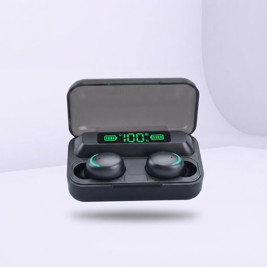 Música, llamadas y deporte sin cables ni interrupciones - Audífonos TWS F9-5 Unispeak con Pantalla LED y Cancelación de Ruido