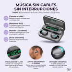 Música, llamadas y deporte sin cables ni interrupciones - Audífonos TWS F9-5 Unispeak con Pantalla LED y Cancelación de Ruido