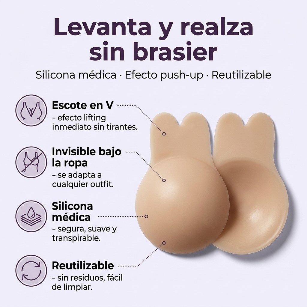 Escote en V sin Brasier - Boob Lift Adhesivo Conejito X3