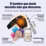 Kit Hombro: Hombrera Térmica + Lápiz de Acupuntura + Cinta Kinesiológica + Turmeric Curcumin