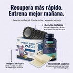 Kit Recuperación Base: Rodillo Muscular + Parche Herbal + Magnesium Complex