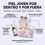 Kit Antiedad Rutina Completa: Máscara LED + Microcorriente + Retinol + Ácido Hialurónico + Multi Colágeno