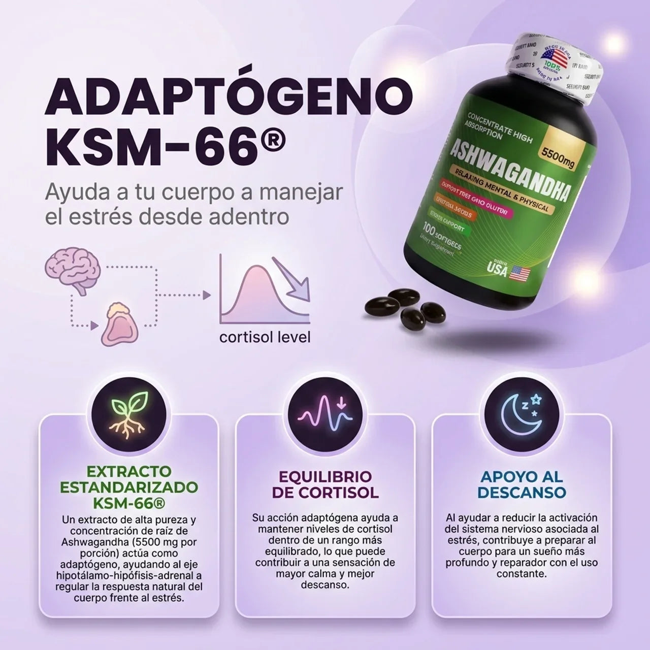 Reduce el Estrés y Mejora tu Sueño - Ashwagandha KSM-66