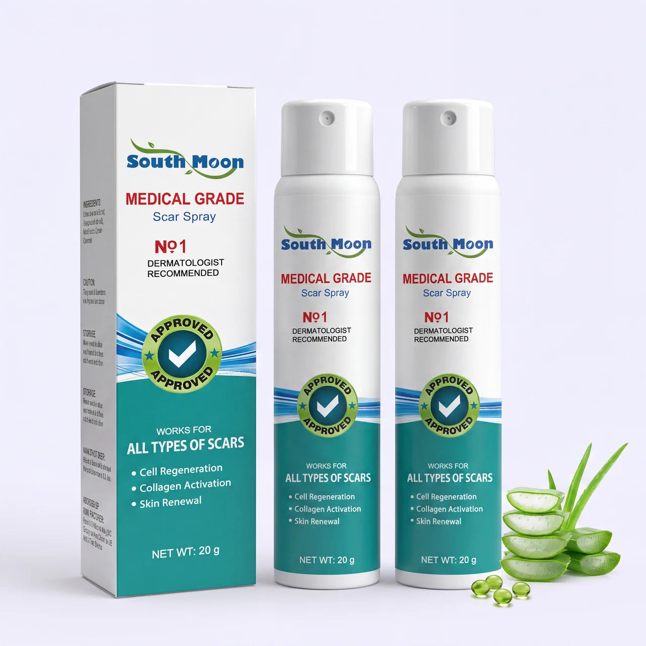 Te Suaviza y Aplana las Cicatrices - Spray South Moon X2