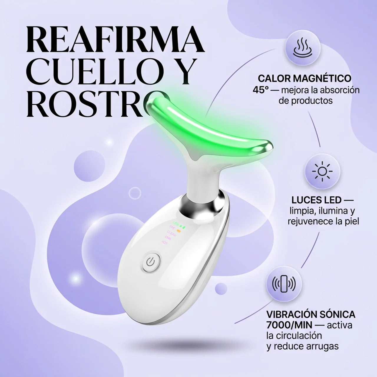 Te Reafirma el Cuello y Elimina la Papada - Masajeador Facial 4 en 1