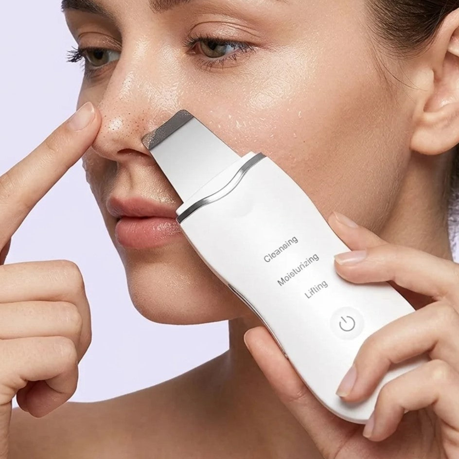 Limpia los Poros y Elimina el Acné - Espátula Facial Ultrasónica 3 en 1