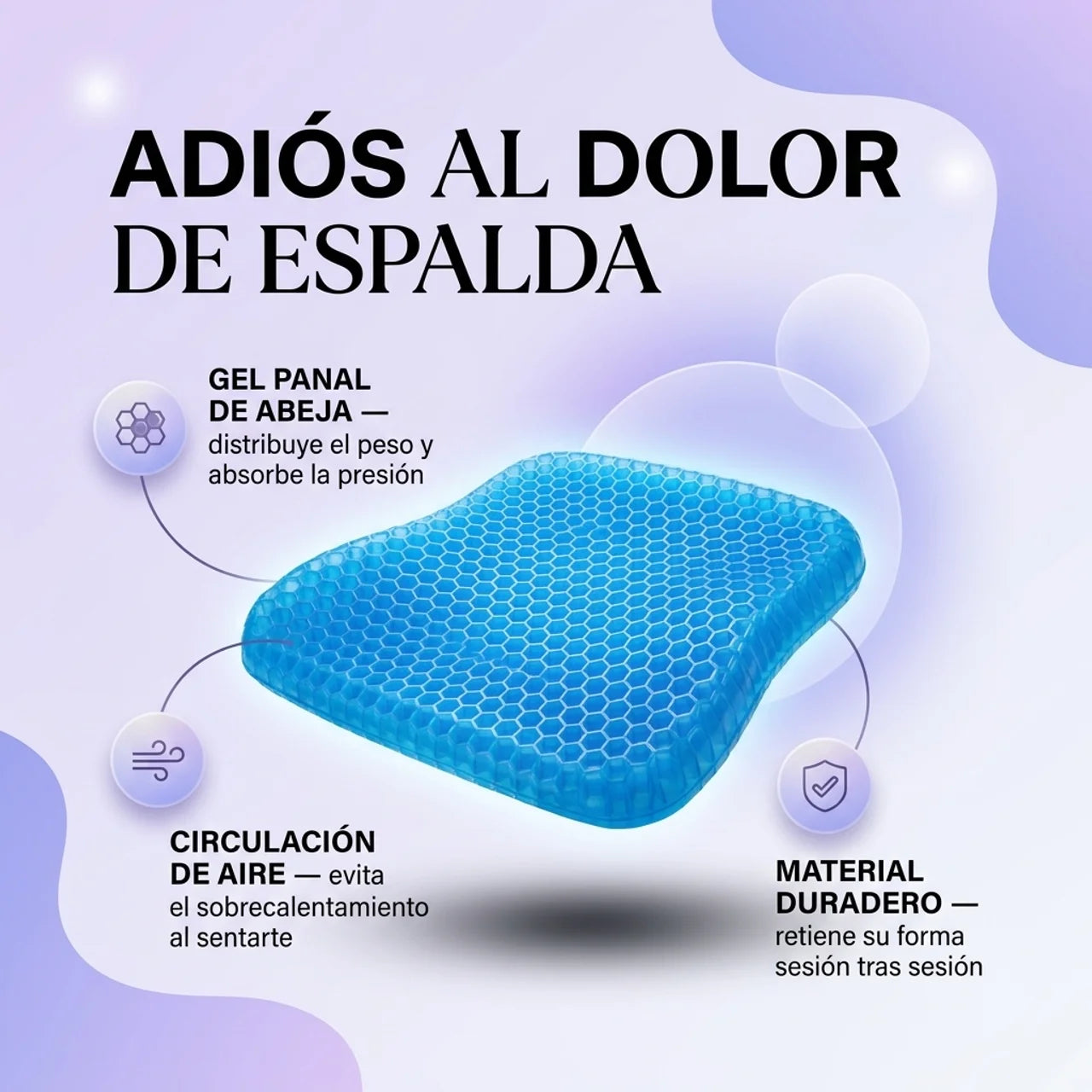 Te Alivia el Dolor de Espalda al Sentarte - Cojín de Gel para Silla