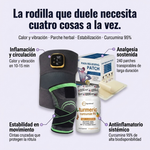 Kit Rodilla: Masajeador 3 en 1 + Parche Herbal + Rodillera + Turmeric Curcumin
