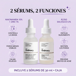 Kit 2 Sérums The Ordinary: qué hace la Niacinamida 10% + Zinc 1% y qué hace el Ácido Salicílico 2%