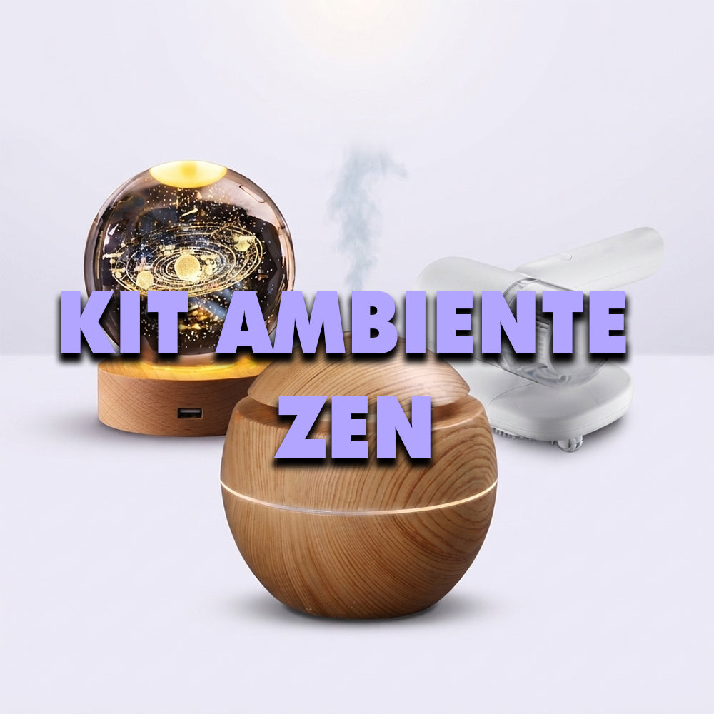Kit Ambiente Zen: Humidificador Difusor + Lámpara Sistema Solar 3D + Aspiradora UV-C HEPA